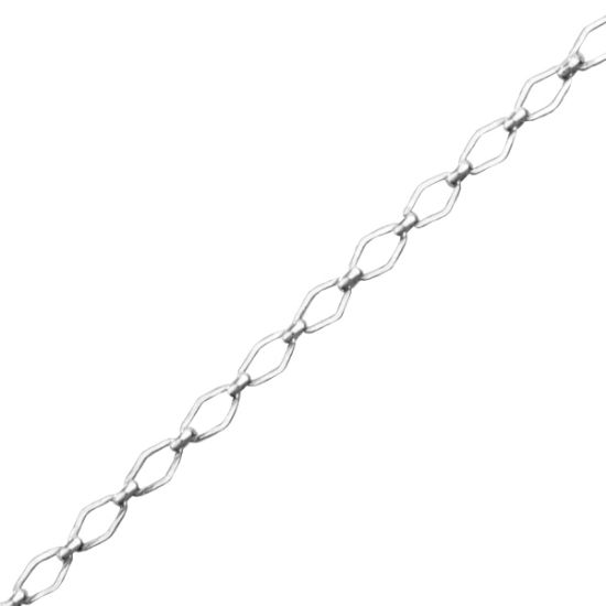 Picture of Sterling Silver Long And Short Diamond Bulk Chain 3.65mm, Sold by the Foot
