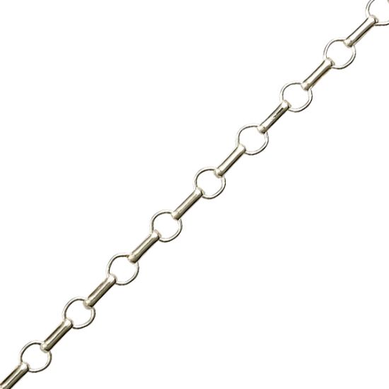 Picture of Sterling Silver Long And Short 02A Bulk Chain 4.8mm, Sold by the Foot