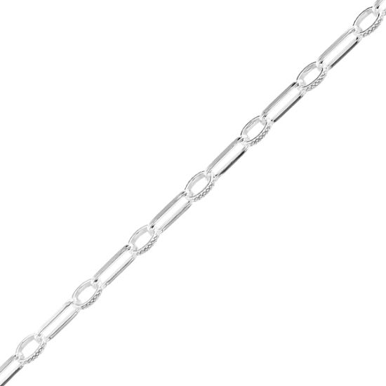 Picture of Sterling Silver Long & Short Pattern Bulk Chain 4.8mm, Sold by the Foot