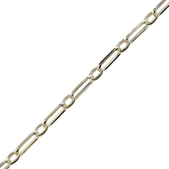 Picture of Sterling Silver Long & Short Rectangle Bulk Chain 6mm, Sold by the Foot