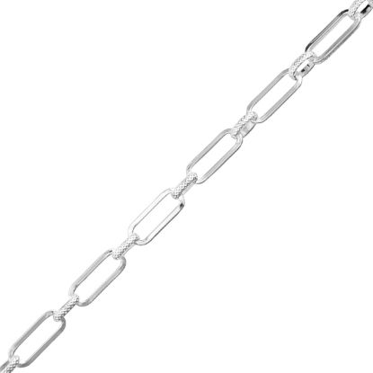 Picture of Sterling Silver Pattern Long & Short Bulk Chain 6mm, Sold by the Foot