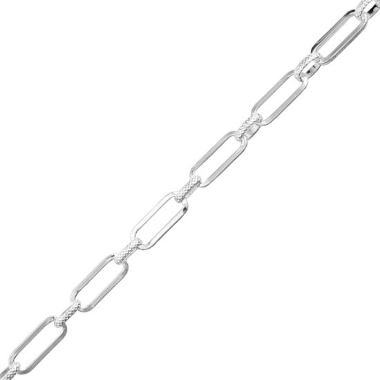 Picture of Sterling Silver Pattern Long & Short Bulk Chain 6mm, Sold by the Foot