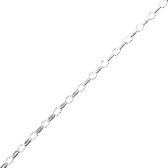 Picture of Sterling Silver Oval Rolo Bulk Chain 3mm, Sold by the Foot
