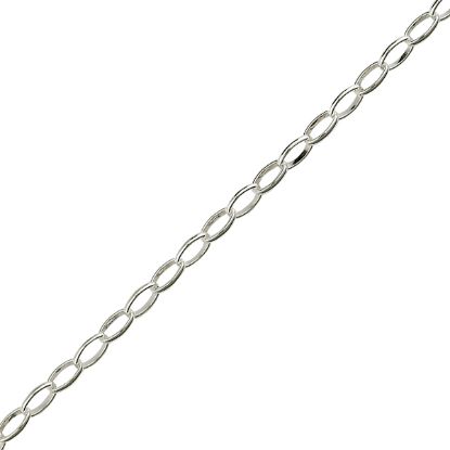 Picture of Sterling Silver Oval Rolo Bulk Chain 5mm, Sold by the Foot