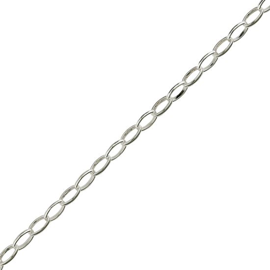 Picture of Sterling Silver Oval Rolo Bulk Chain 5mm, Sold by the Foot