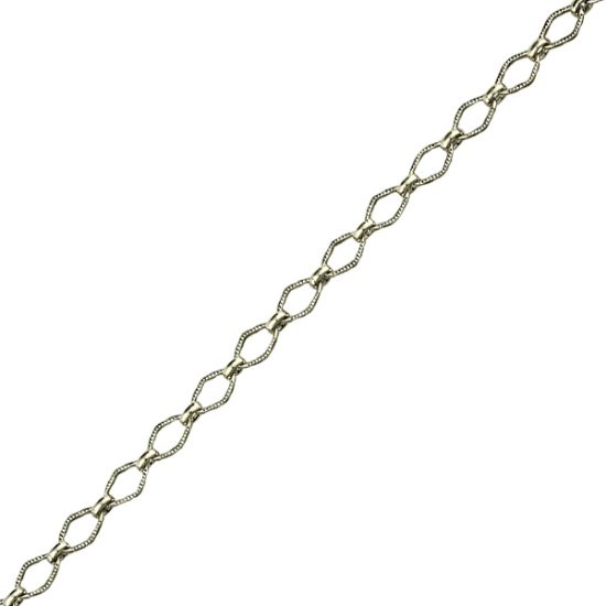 Picture of Sterling Silver Diamond Stamped Bulk Chain 3.7mm, Sold by the Foot